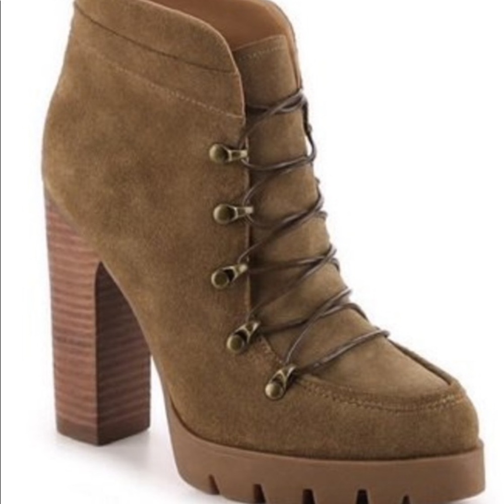 Tan lace up bootie